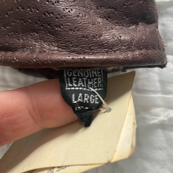 NWT Men’s L Brown Leather Gloves - Picture 3 of 8